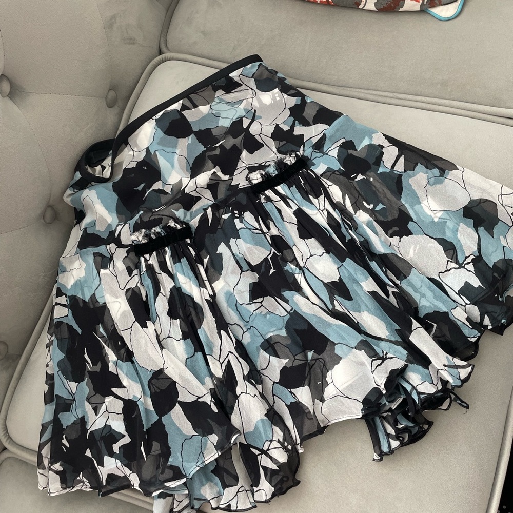 🔥🤩 DVF Mini Silk skirt blue gray black - XS/00